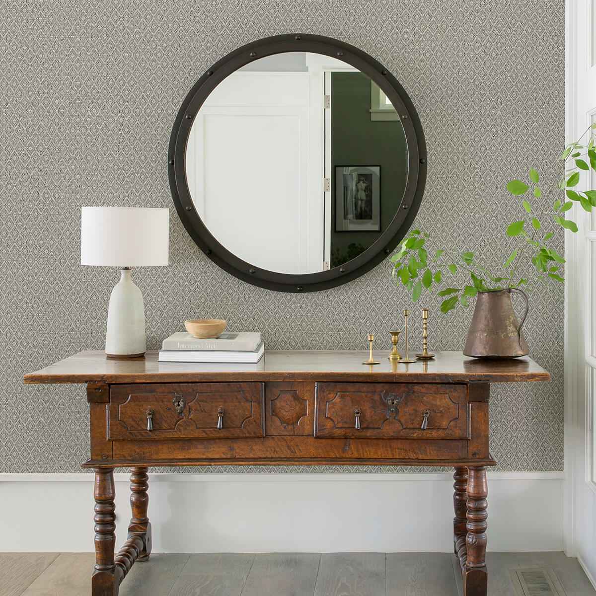 Hui Grey Paper Weave Grasscloth Wallpaper - York Wallcoverings - 2972-86146 - York Wallcoverings Wallpaper