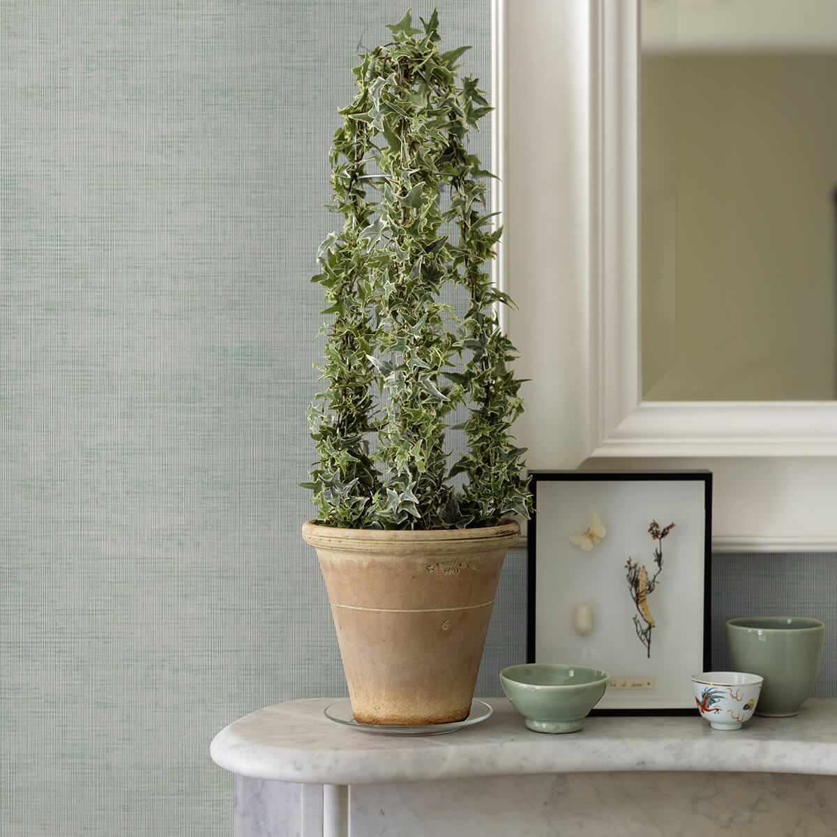 yawen-green-string-wallpaper-york-wallcoverings-2972-86173 - York Wallcoverings Wallpaper