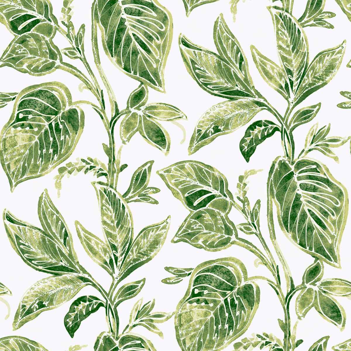 Green Caryota Peel & Stick Wallpaper - York Wallcoverings - NUS4446