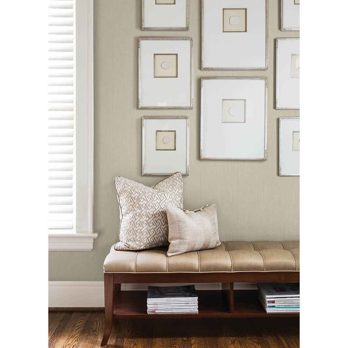 Pietra Cream Silk Wallpaper - York Wallcoverings - 4058-21764 - York Wallcoverings Wallpaper
