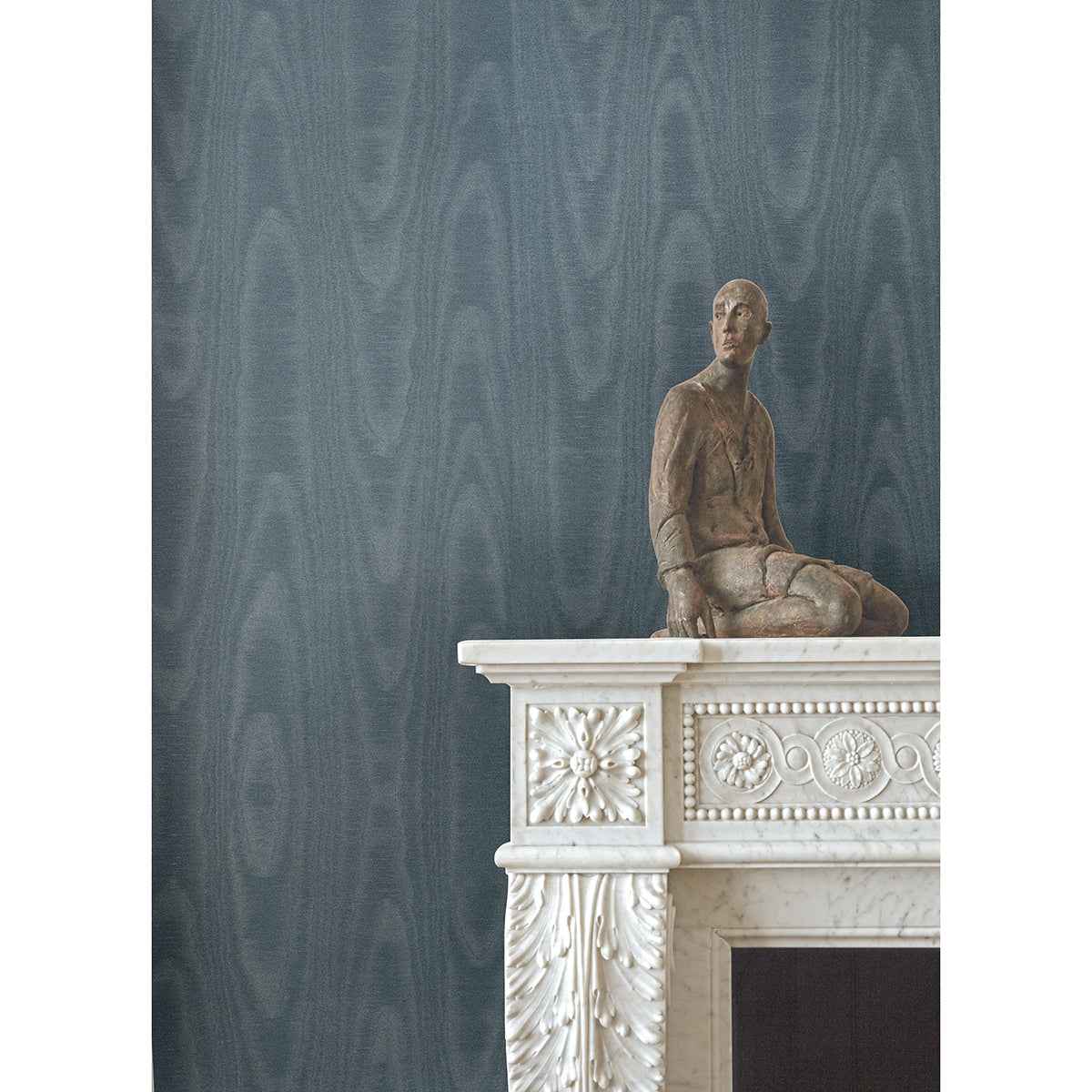 Angelina Denim Moire Wallpaper - York Wallcoverings - 4058-24817 - York Wallcoverings Wallpaper