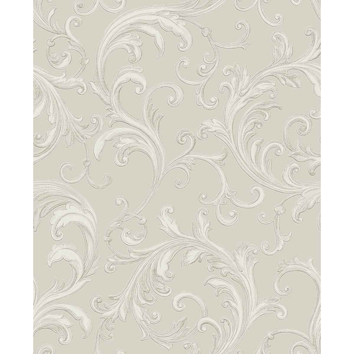 Noemi Silver Acanthus Wallpaper - York Wallcoverings - 4058-24834 - York Wallcoverings Wallpaper