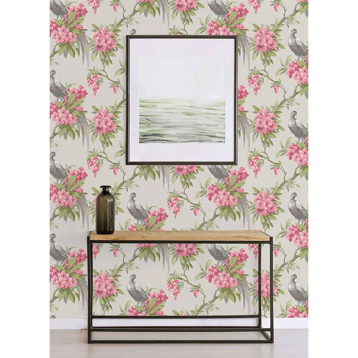 Golden Pheasant Rose Floral Wallpaper - York Wallcoverings - M1664 - York Wallcoverings Wallpaper