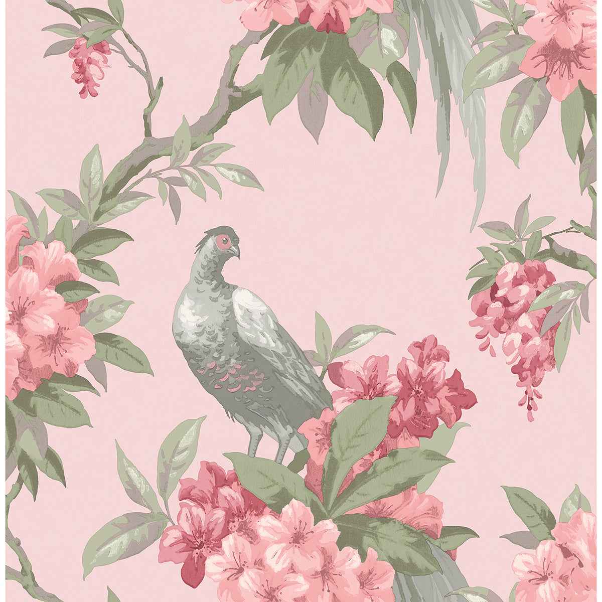 Golden Pink Floral Wallpaper - York Wallcoverings - M1665