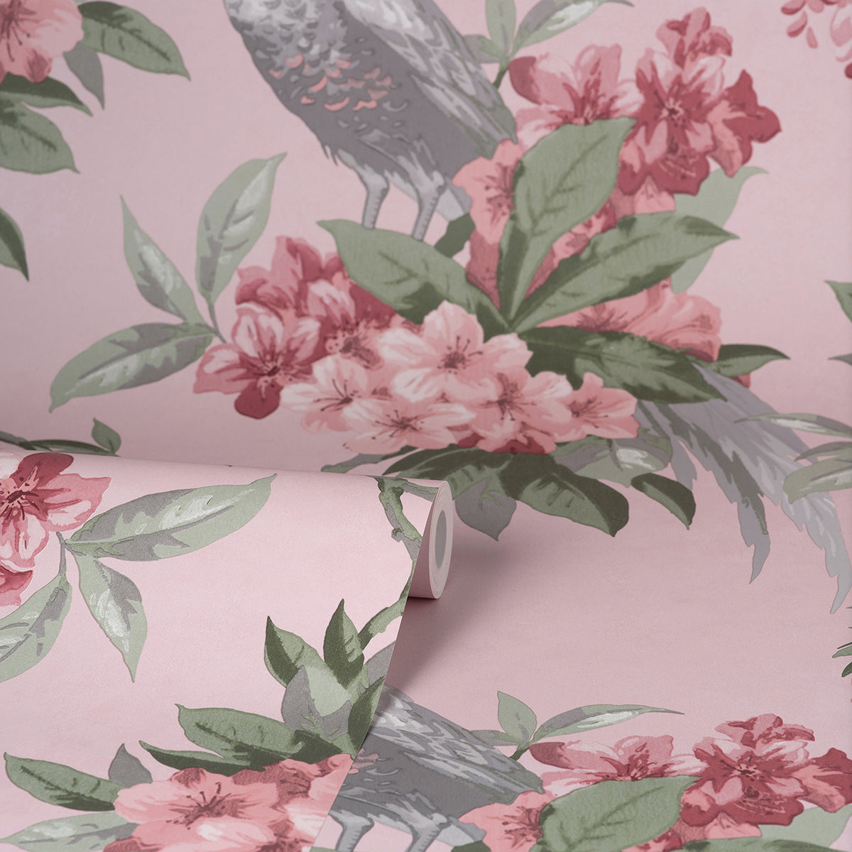 golden-pink-floral-wallpaper-york-wallcoverings-m1665 - York Wallcoverings Wallpaper