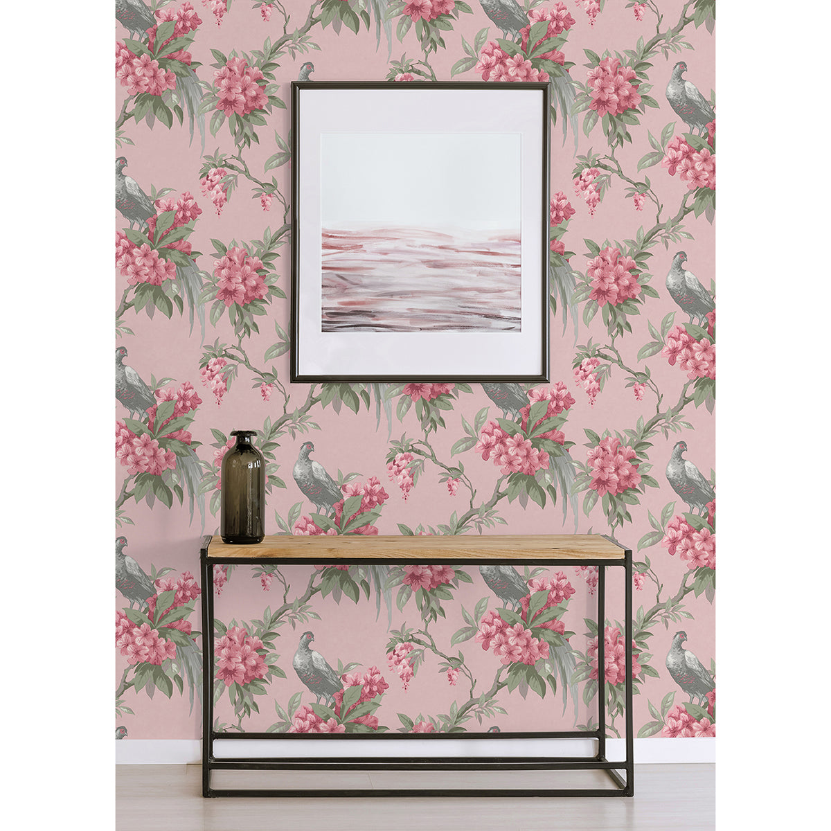 golden-pink-floral-wallpaper-york-wallcoverings-m1665 - York Wallcoverings Wallpaper