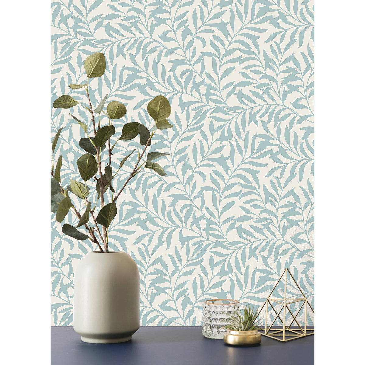salix-light-blue-leaf-wallpaper-york-wallcoverings-m1669 - York Wallcoverings Wallpaper
