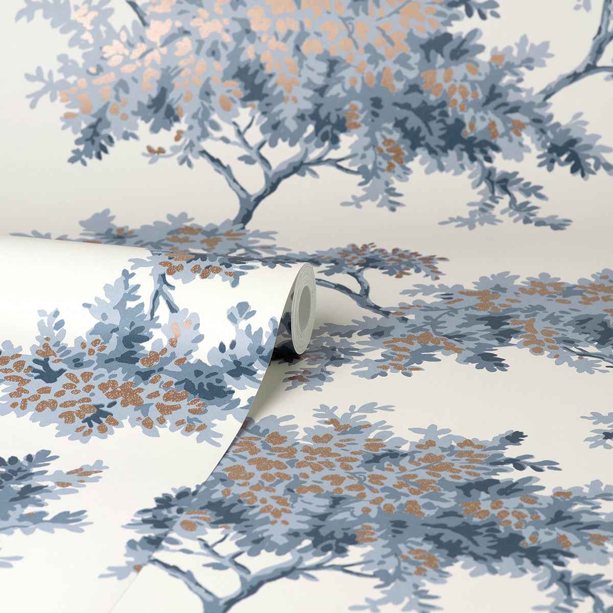 Ashdown Dark Blue Tree Wallpaper - York Wallcoverings - M1672 - York Wallcoverings Wallpaper