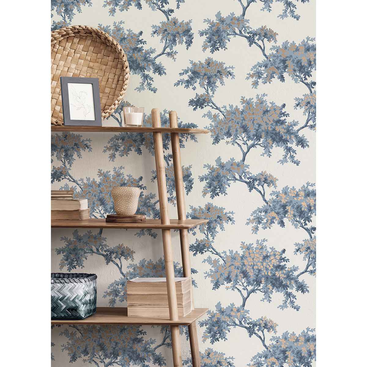 Ashdown Dark Blue Tree Wallpaper - York Wallcoverings - M1672 - York Wallcoverings Wallpaper