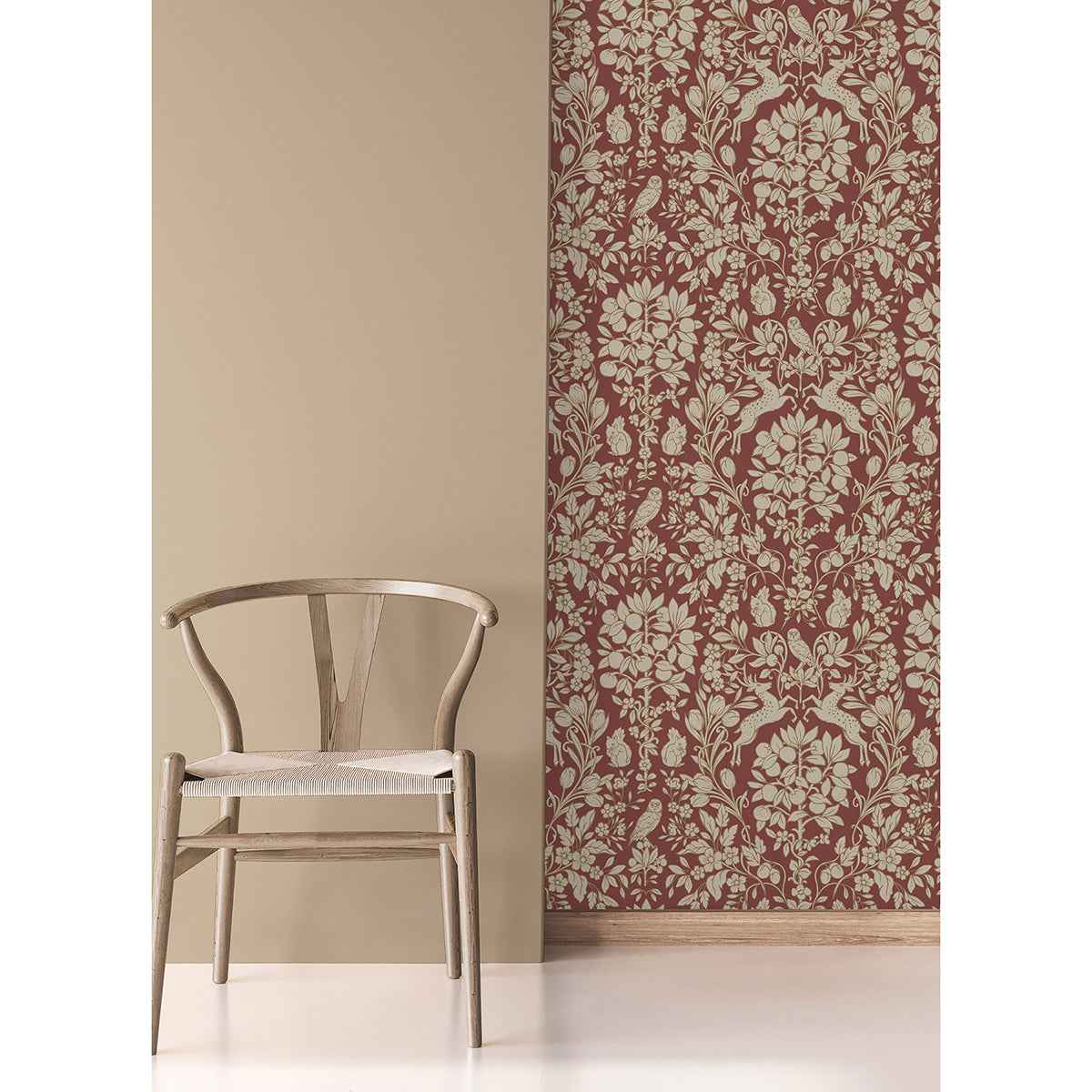 Richmond Maroon Floral Wallpaper - York Wallcoverings - M1685 - York Wallcoverings Wallpaper