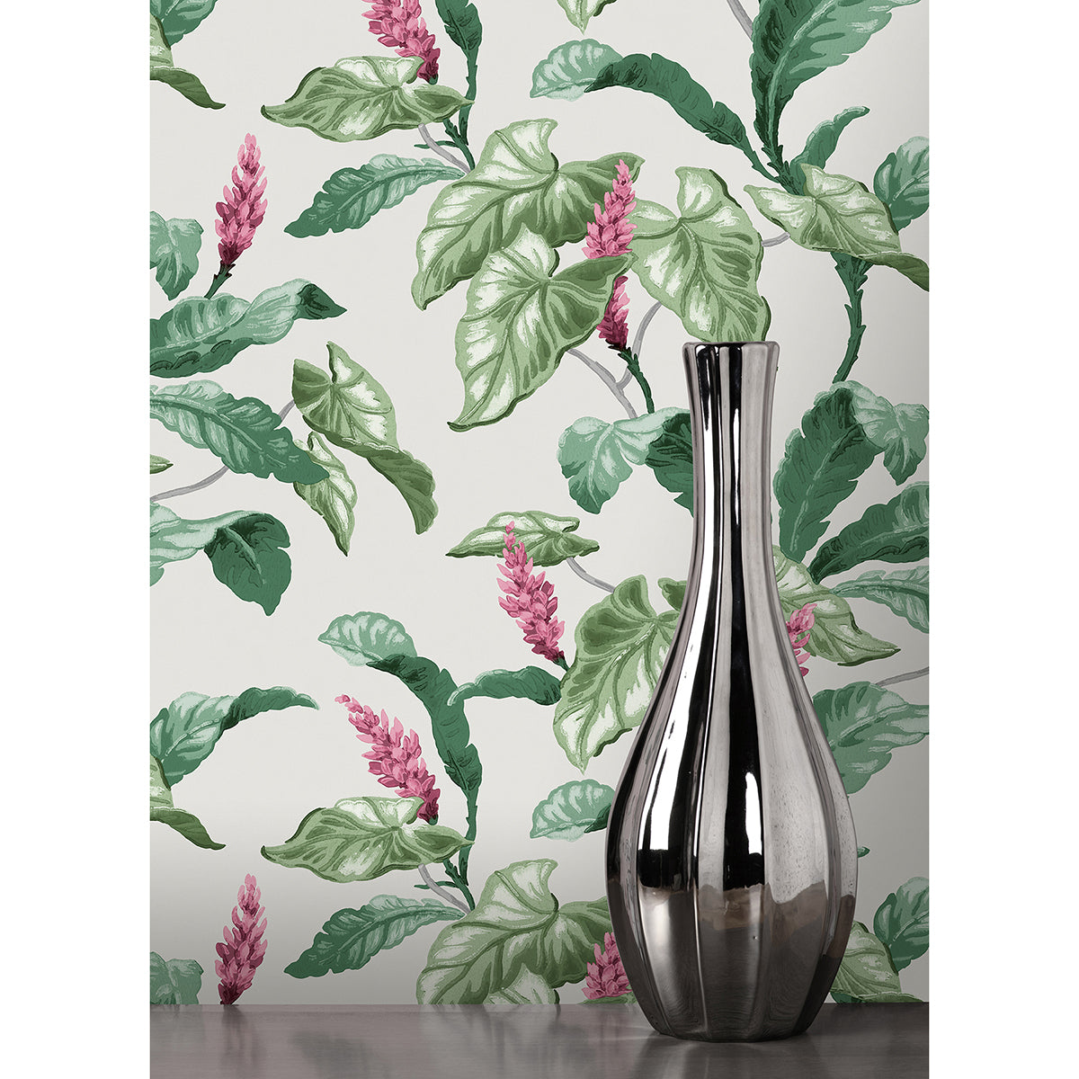 meridian-parade-green-tropical-leaves-wallpaper-york-wallcoverings-m1692 - York Wallcoverings Papel pintado