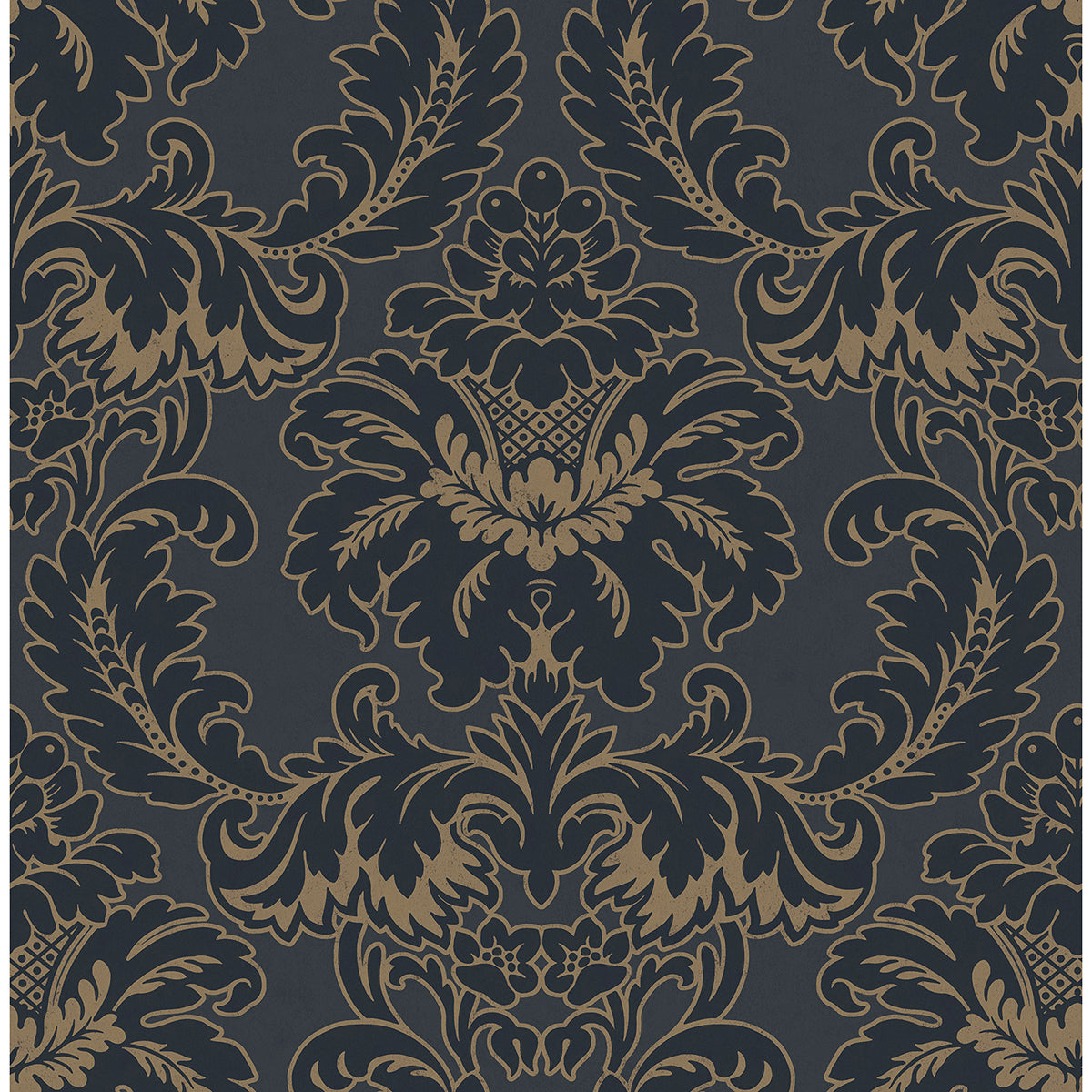 windsor-blue-damask-wallpaper-york-wallcoverings-m1704 - York Wallcoverings Papel pintado