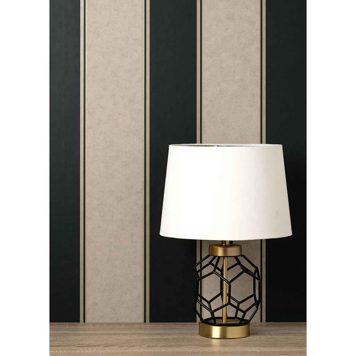 Rydia Black Stripe Wallpaper - York Wallcoverings - M1707