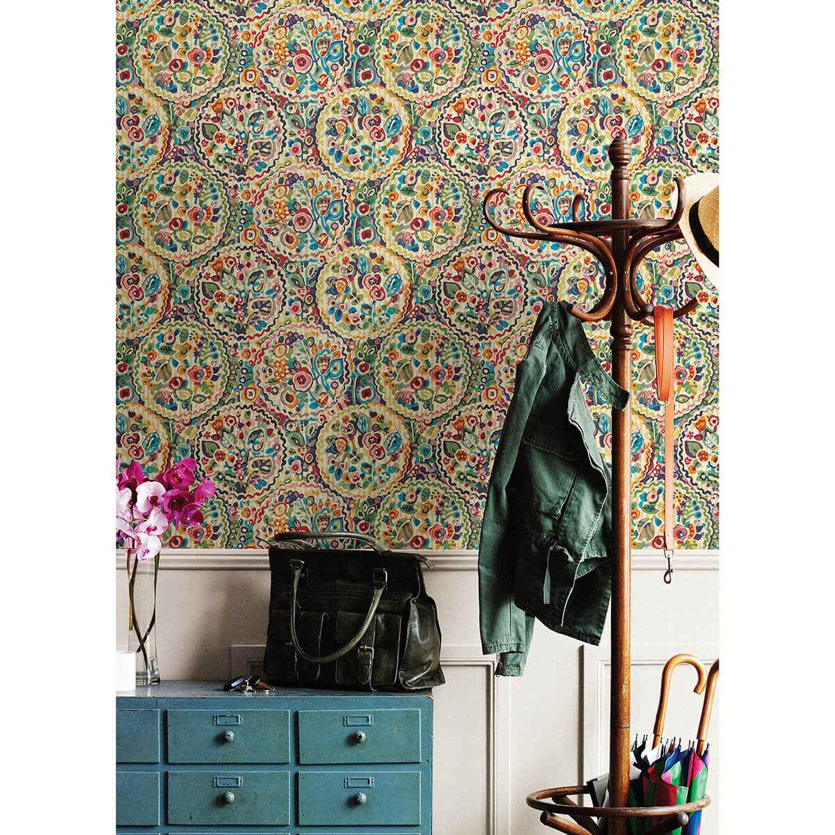 Multi Camille Peel & Stick Wallpaper - York Wallcoverings - CBS4506 - York Wallcoverings Wallpaper