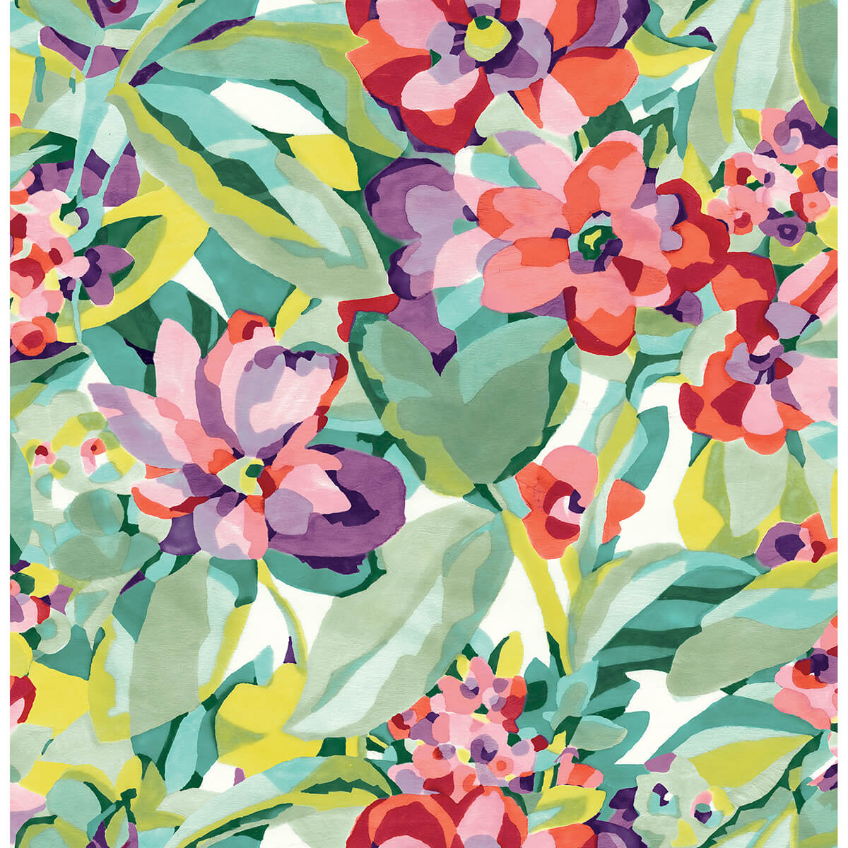 Multi Belles Fleurs Peel and Stick Wallpaper - York Wallcoverings - CBS4509 - York Wallcoverings Wallpaper