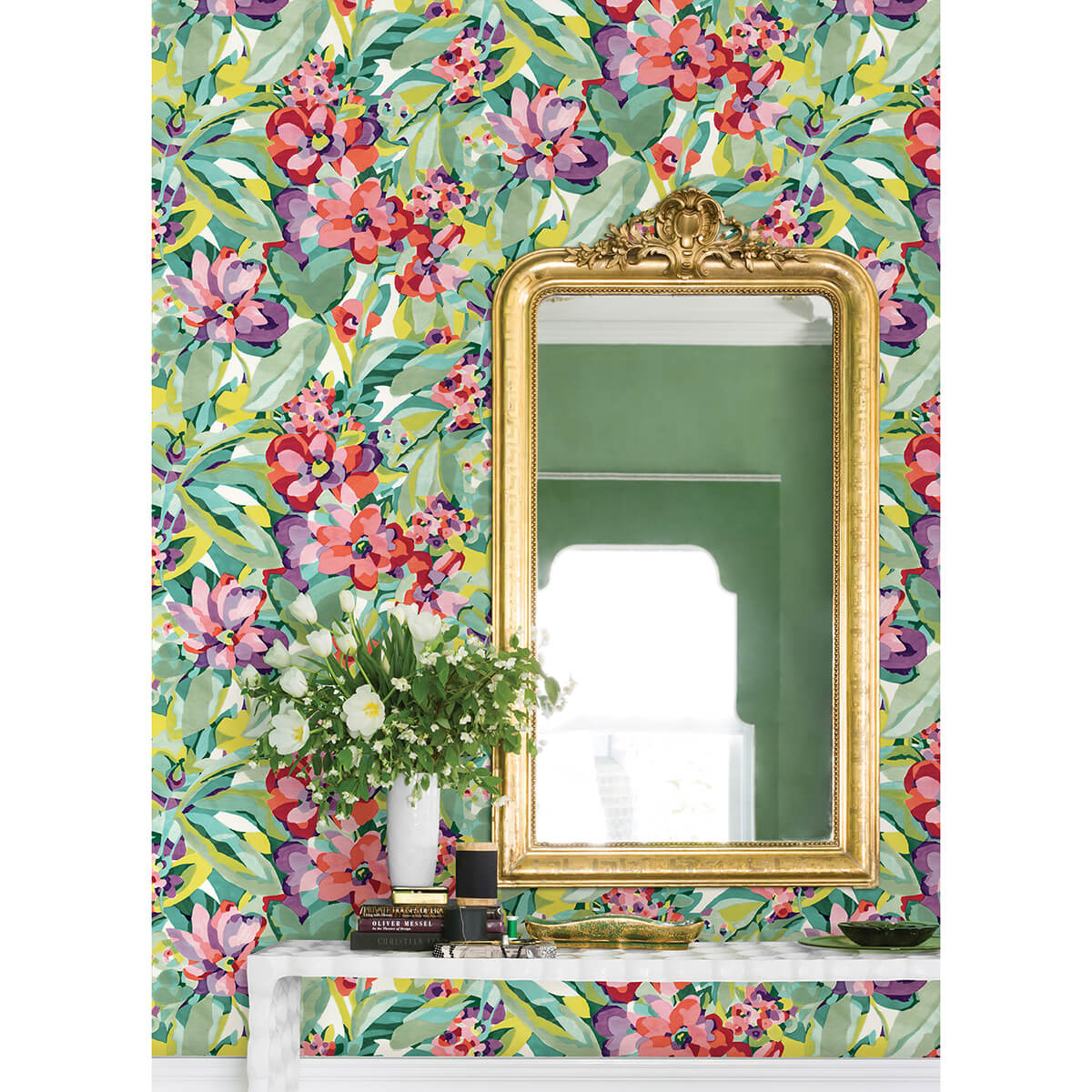 Multi Belles Fleurs Peel and Stick Wallpaper - York Wallcoverings - CBS4509 - York Wallcoverings Wallpaper