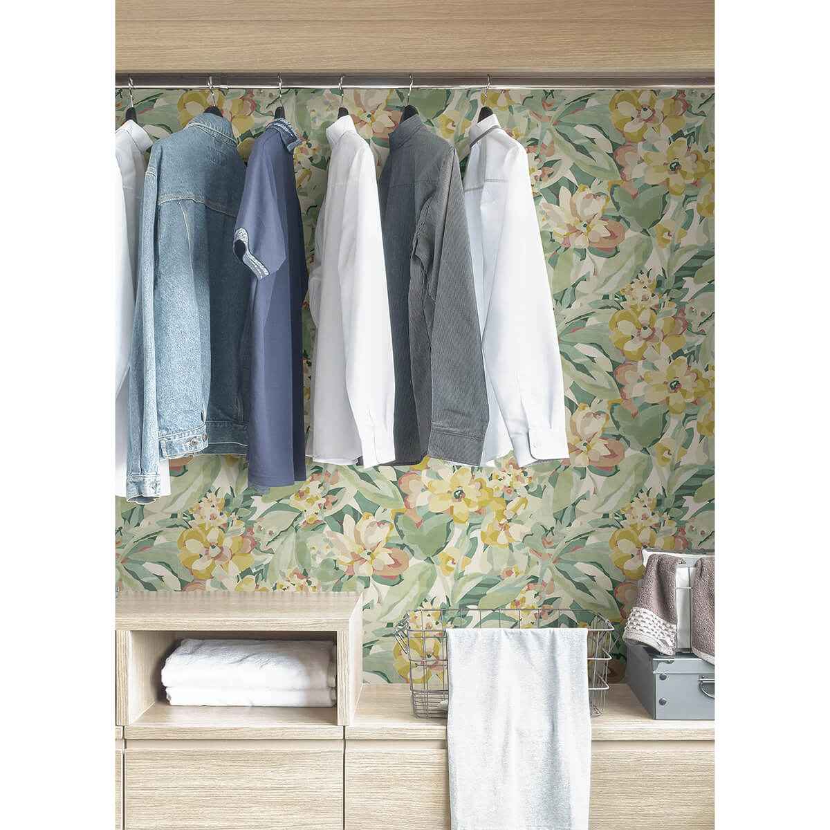 Yellow Belles Fleurs Peel and Stick Wallpaper - York Wallcoverings - CBS4510 - York Wallcoverings Wallpaper