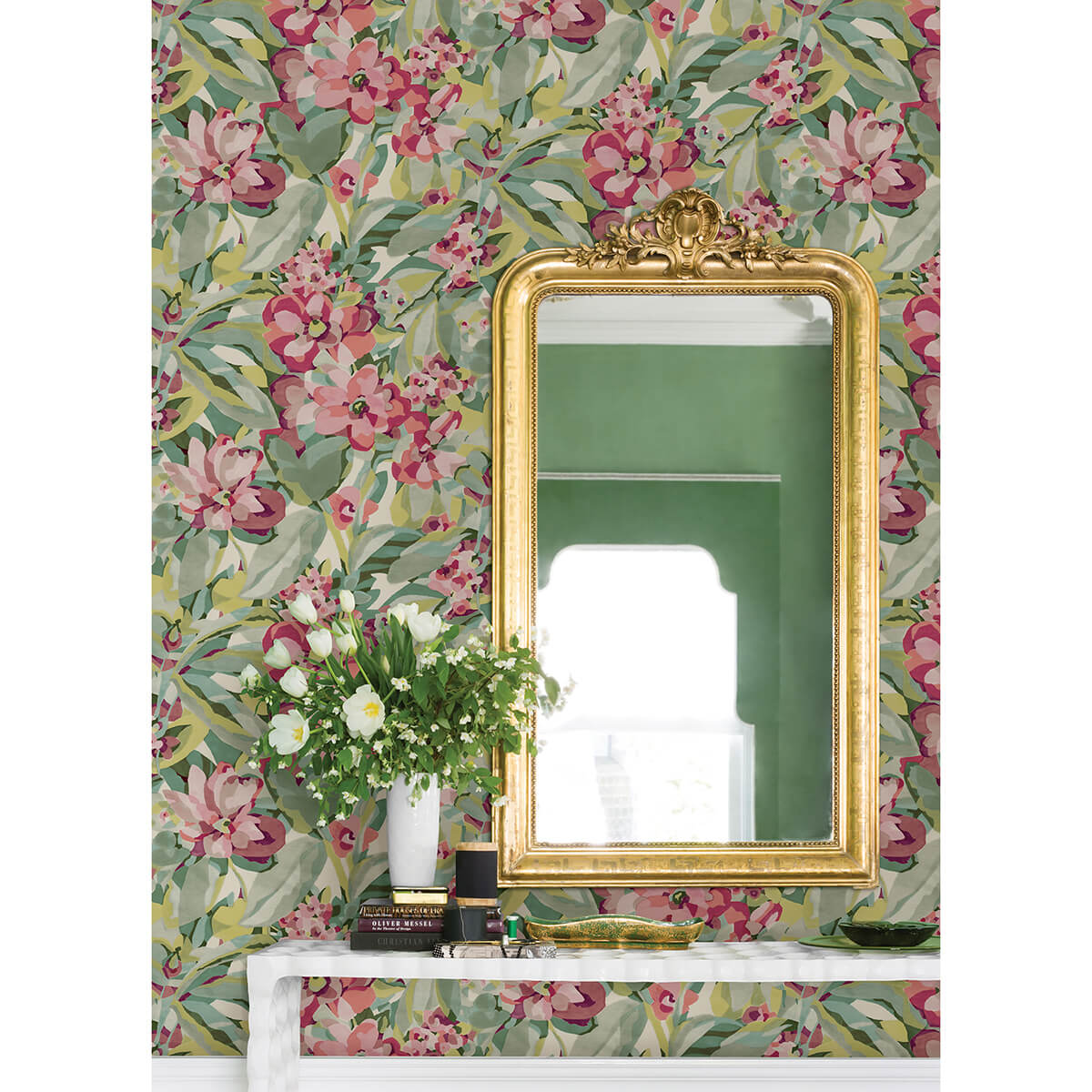 Wine Belles Fleurs Peel and Stick Wallpaper - York Wallcoverings - CBS4512 - York Wallcoverings Wallpaper