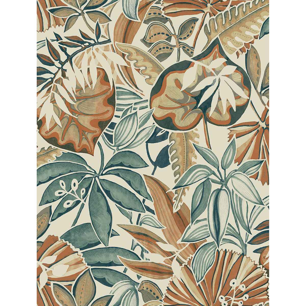 Spice Feuilles Peel & Stick Wallpaper - York Wallcoverings - CBS4516 - York Wallcoverings Wallpaper