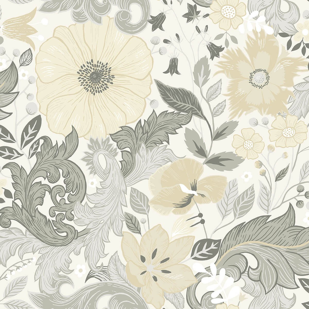 victoria-pastel-floral-nouveau-wallpaper-york-wallcoverings-2999-13106 - York Wallcoverings Wallpaper