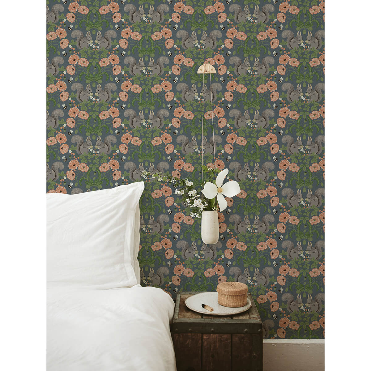 kurre-blue-woodland-damask-wallpaper-york-wallcoverings-2999-44122 - York Wallcoverings Wallpaper