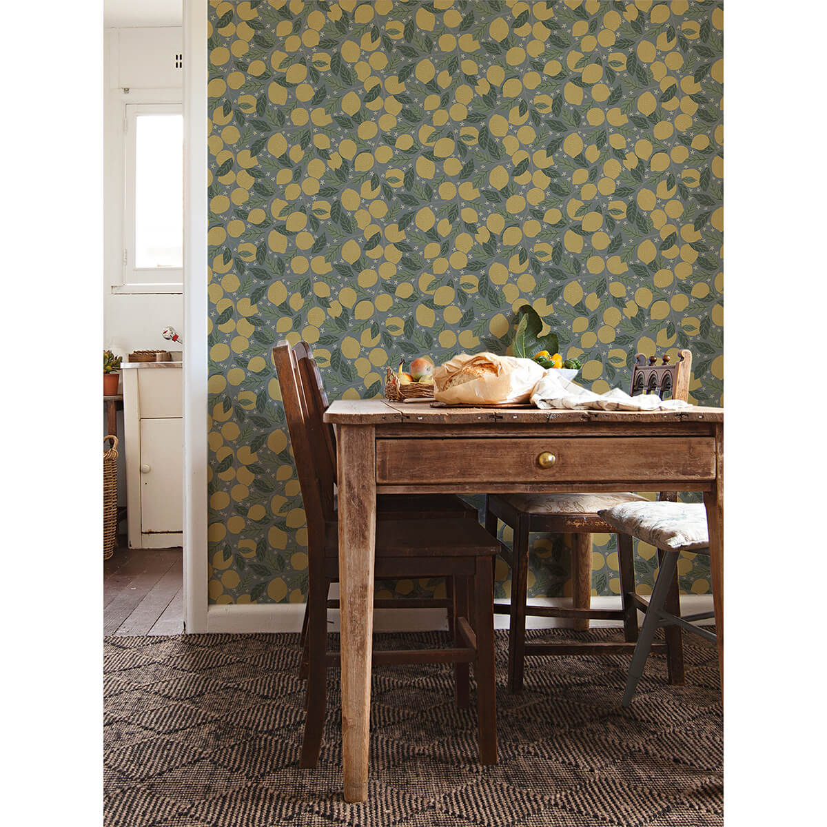 lemona-blue-fruit-tree-wallpaper-york-wallcoverings-2999-44132 - York Wallcoverings Wallpaper