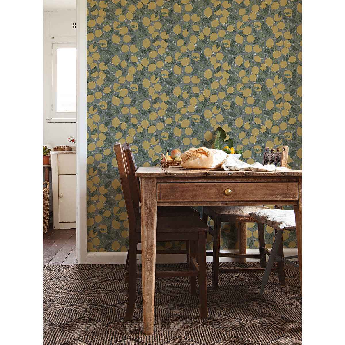 Lemona Blue Fruit Tree Wallpaper - York Wallcoverings - 2999-44132 - York Wallcoverings Wallpaper