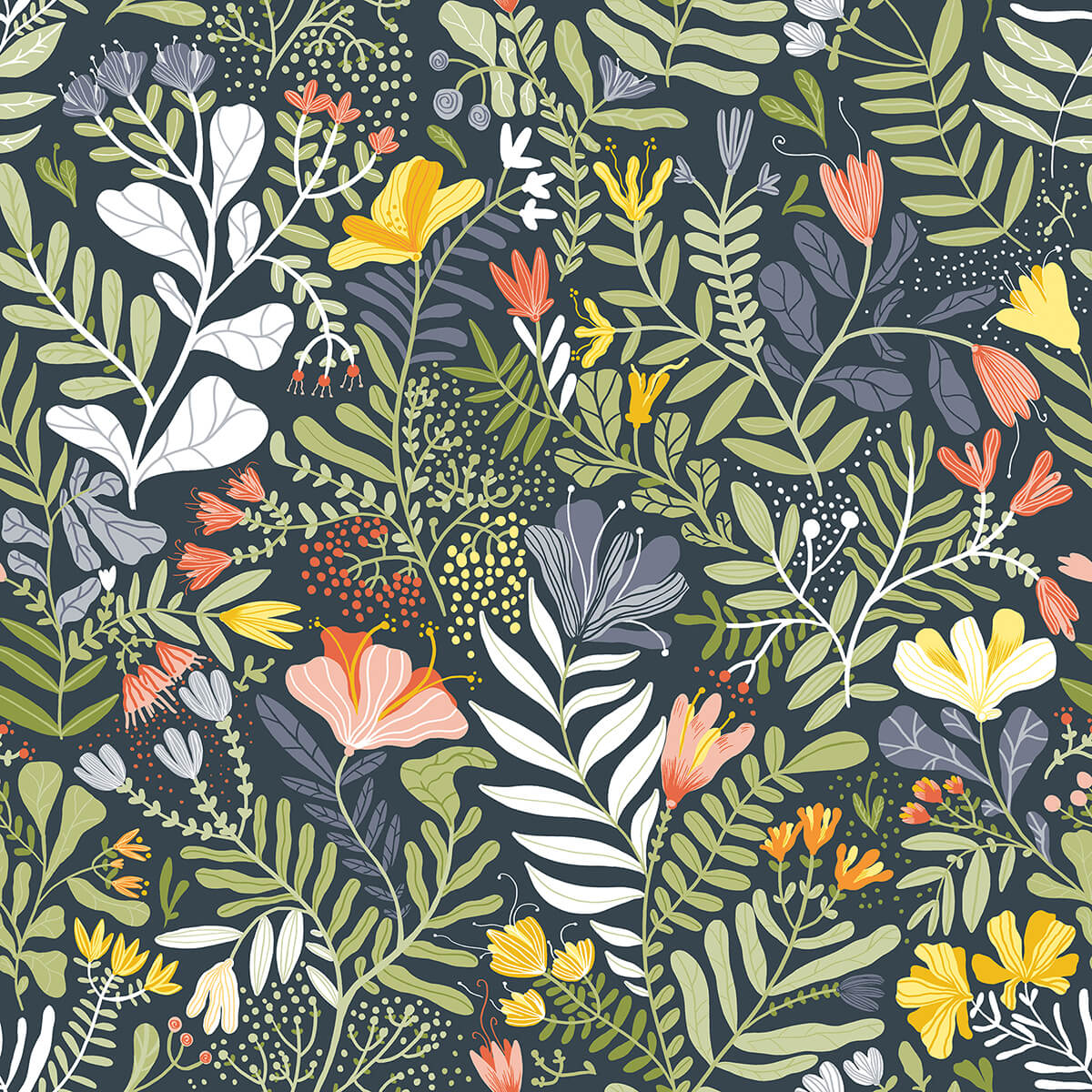 brittsommar-navy-blue-woodland-floral-wallpaper-york-wallcoverings-2999-55010