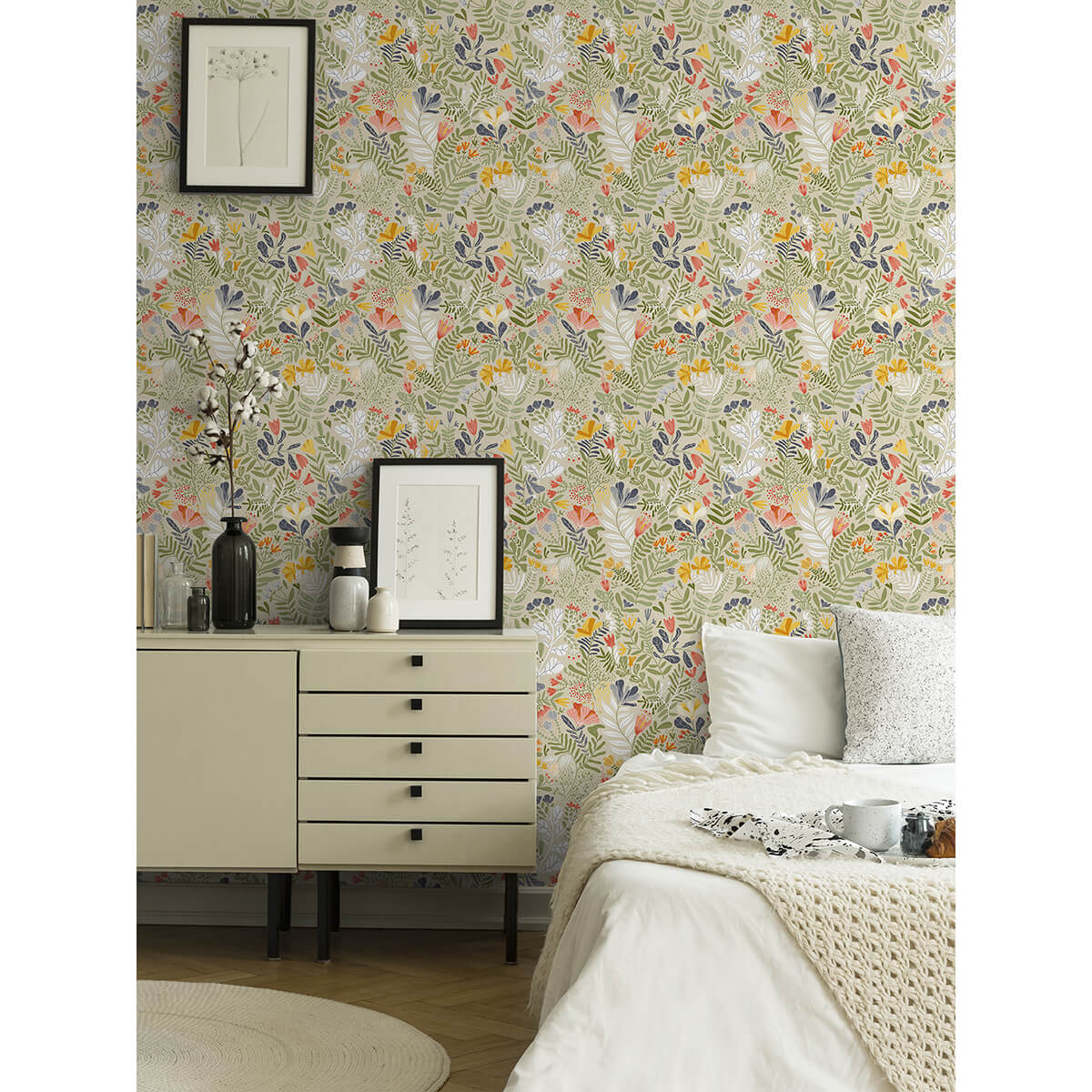 brittsommar-beige-green-woodland-floral-wallpaper-york-wallcoverings-2999-55011 - York Wallcoverings Wallpaper