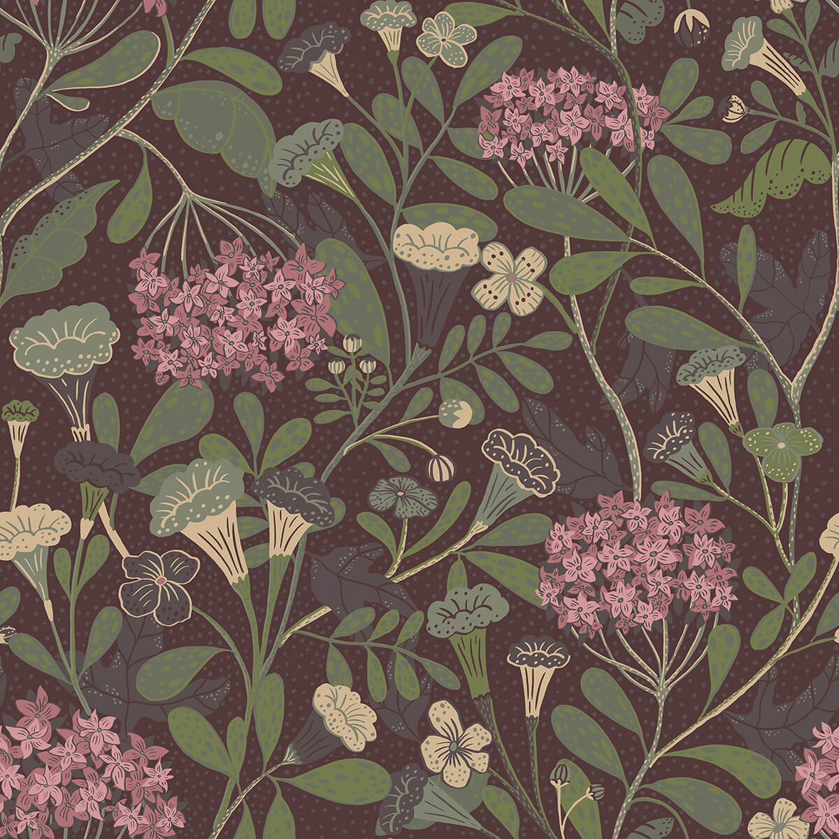 hybbe-purple-garden-wallpaper-york-wallcoverings-2999-55024 - York Wallcoverings Wallpaper