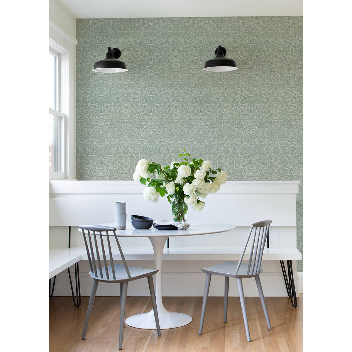 maris-silver-flock-damask-wallpaper-york-wallcoverings-2973-87366 - York Wallcoverings Wallpaper
