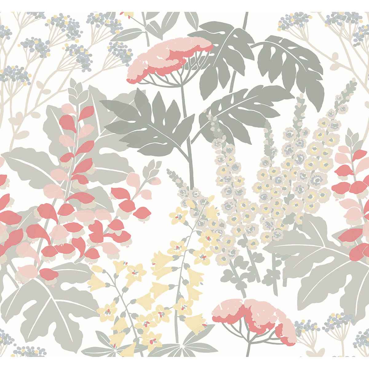 Brie Pink Forest Flowers Wallpaper - York Wallcoverings - 2973-90014 - York Wallcoverings Wallpaper
