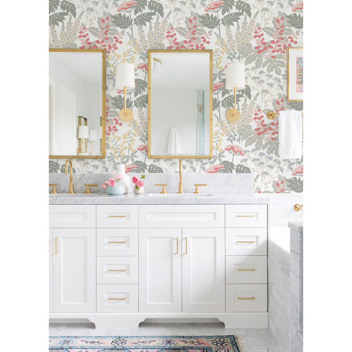 brie-pink-forest-flowers-wallpaper-york-wallcoverings-2973-90014 - York Wallcoverings Papel pintado