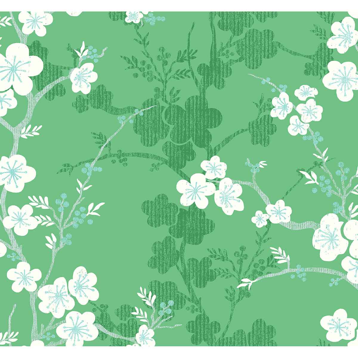 Nicolette Green Floral Trail Wallpaper - York Wallcoverings - 2973-90103