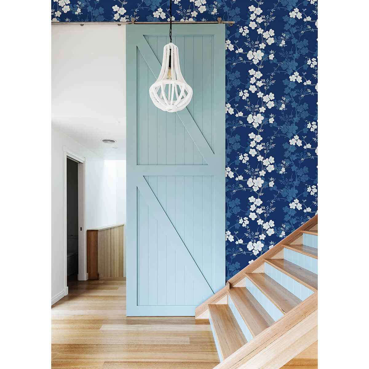 Nicolette Navy Floral Trail Wallpaper - York Wallcoverings - 2973-90104 - York Wallcoverings Wallpaper