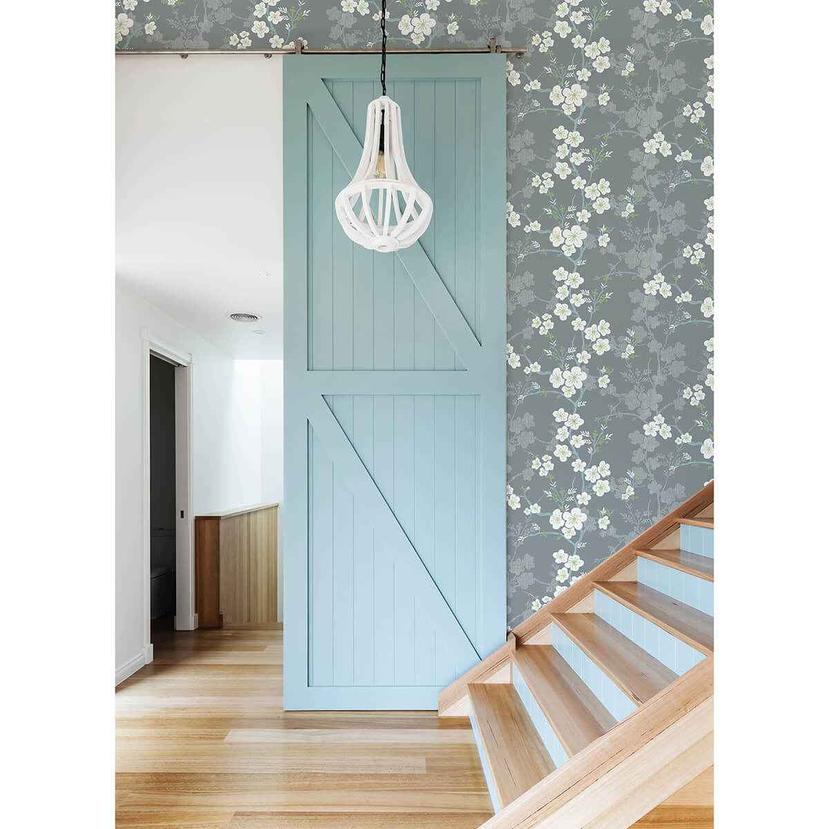 Nicolette Grey Floral Trail Wallpaper - York Wallcoverings - 2973-90108 - York Wallcoverings Wallpaper