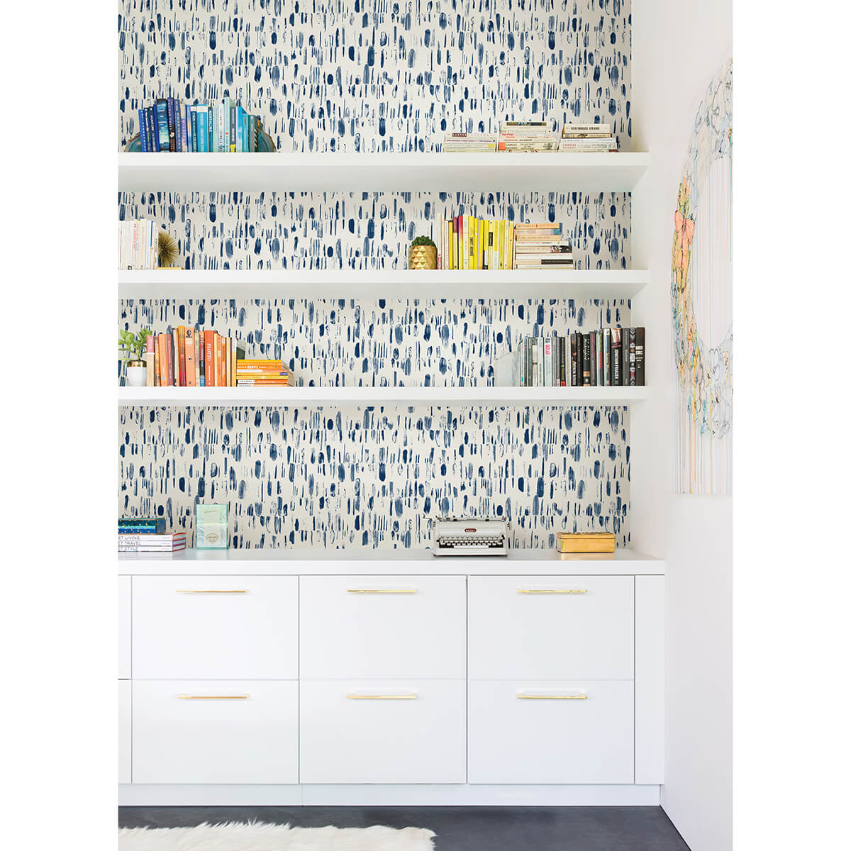 dwell-navy-brushstrokes-wallpaper-york-wallcoverings-2973-90202 - York Wallcoverings Papel pintado