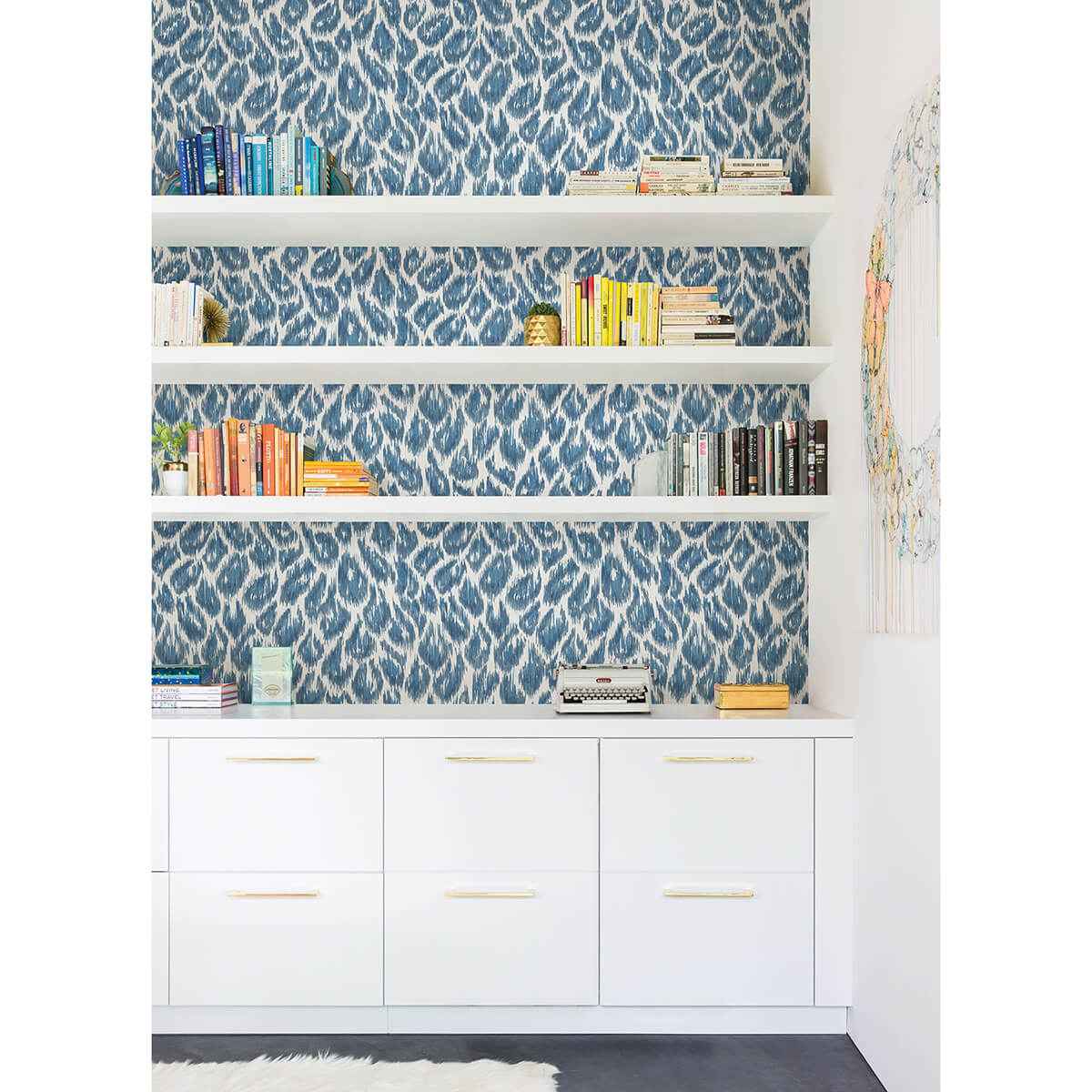 Electra Blue Leopard Spot String Wallpaper - York Wallcoverings - 2973-90301 - York Wallcoverings Wallpaper