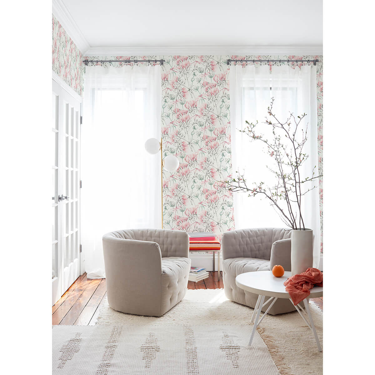 mariell-pink-dragonfly-wallpaper-york-wallcoverings-2973-90405 - York Wallcoverings Papel pintado