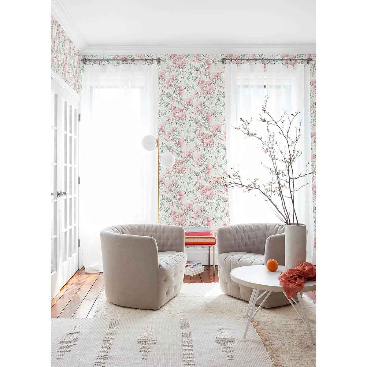 Mariell Pink Dragonfly Wallpaper - York Wallcoverings - 2973-90405 - York Wallcoverings Wallpaper