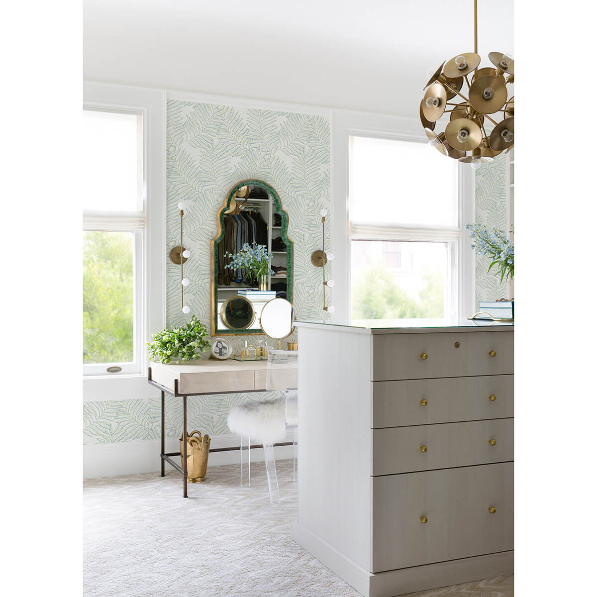 finnley-green-inked-fern-wallpaper-york-wallcoverings-2973-90501 - York Wallcoverings Wallpaper