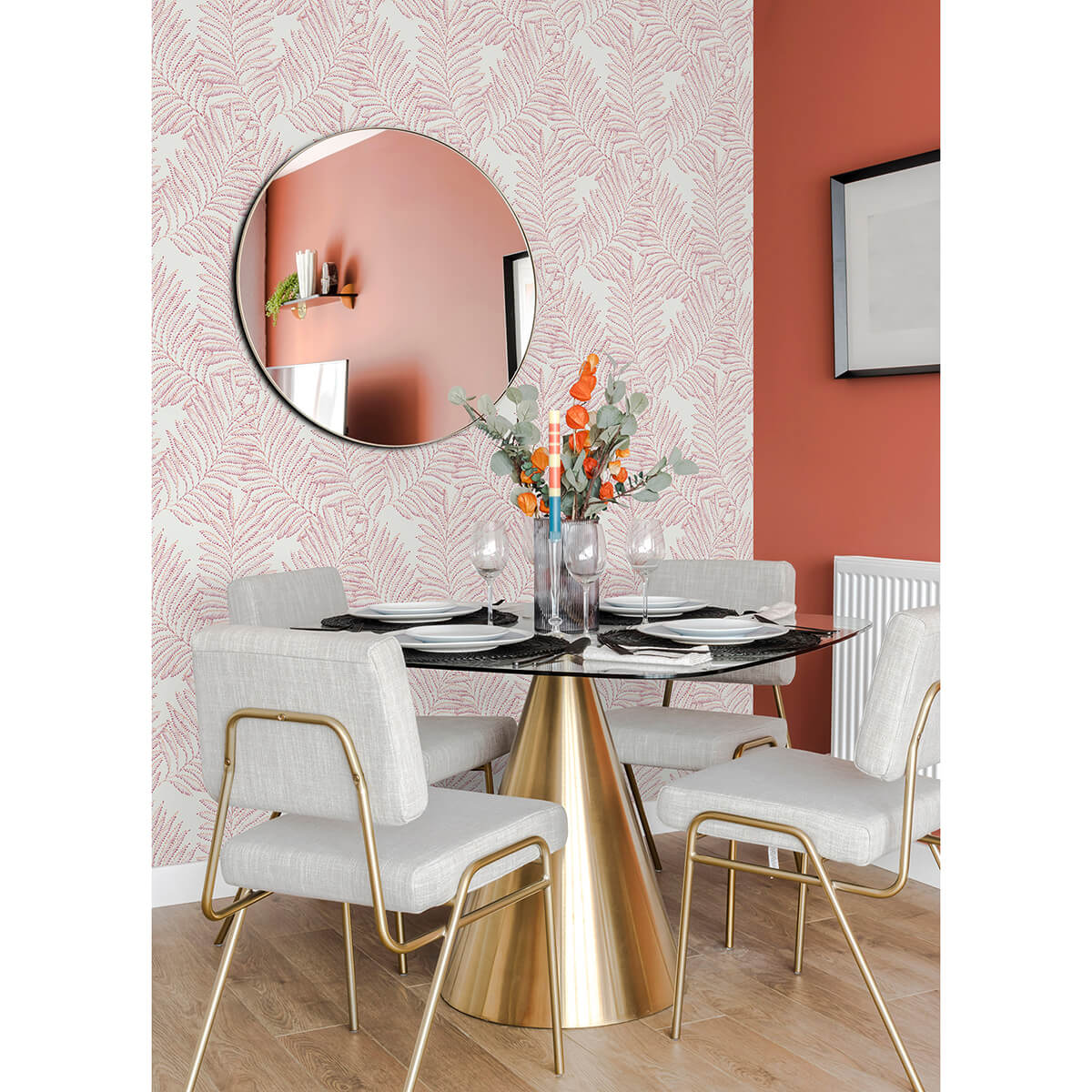 finnley-pink-inked-fern-wallpaper-york-wallcoverings-2973-90502 - York Wallcoverings Papel pintado