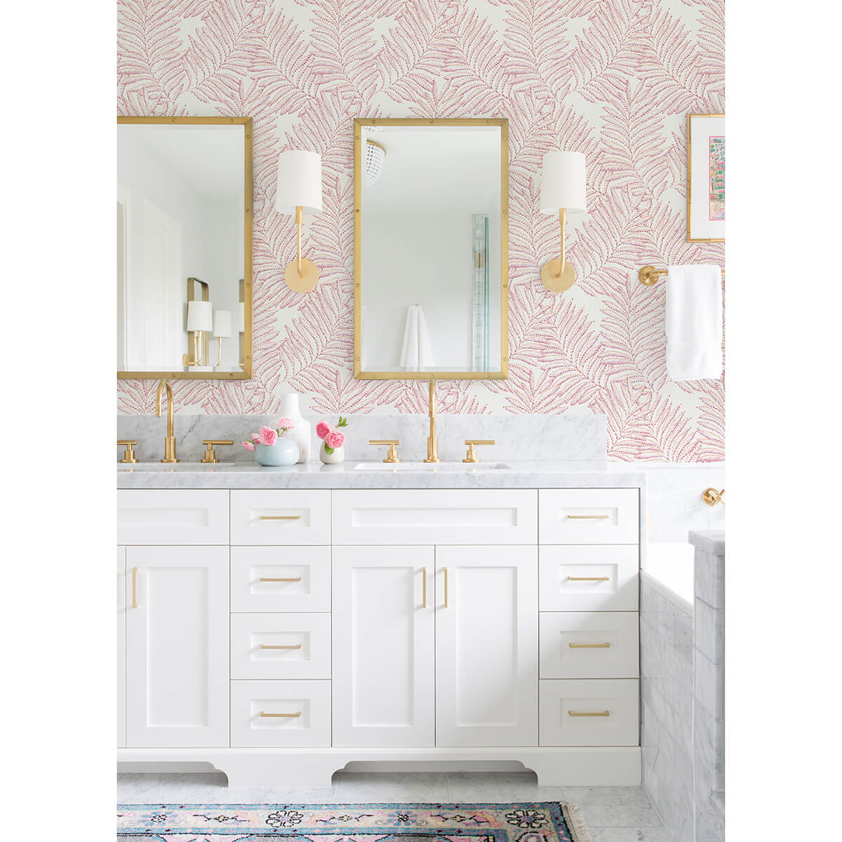 finnley-pink-inked-fern-wallpaper-york-wallcoverings-2973-90502 - York Wallcoverings Wallpaper