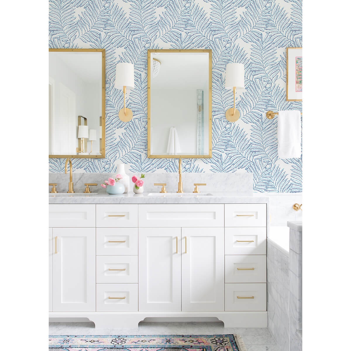 finnley-blue-inked-fern-wallpaper-york-wallcoverings-2973-90503 - York Wallcoverings Papel pintado