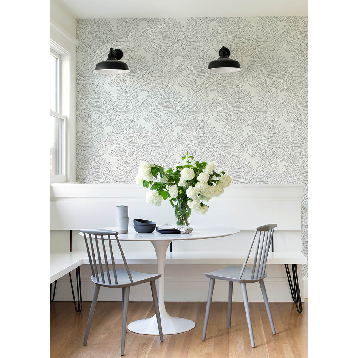 finnley-grey-inked-fern-wallpaper-york-wallcoverings-2973-90505 - York Wallcoverings Wallpaper