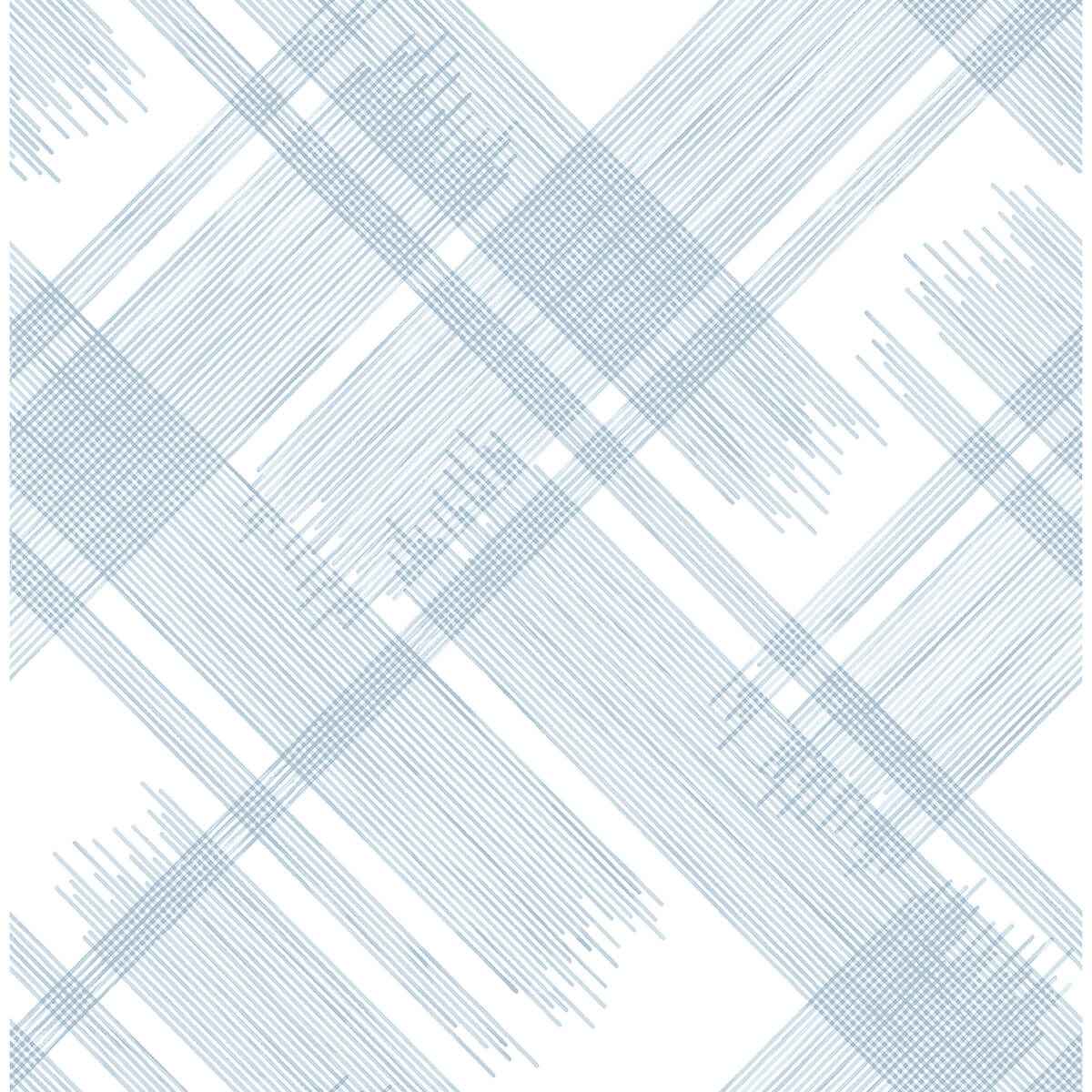 Zag Blue Modern Plaid Wallpaper - York Wallcoverings - 2973-90705 - York Wallcoverings Wallpaper