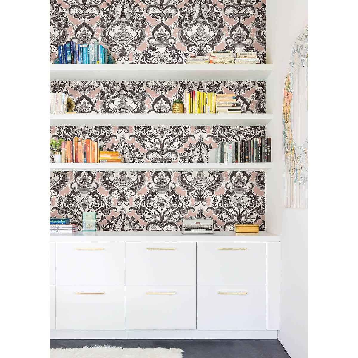 Sadie Blush Parisian Damask Wallpaper - York Wallcoverings - 2973-90884 - York Wallcoverings Wallpaper