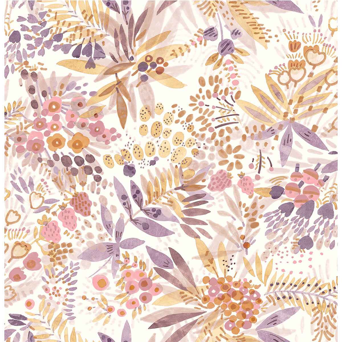 Plum Ochre Naupaka Peel and Stick Wallpaper - York Wallcoverings - NUS4310 - York Wallcoverings Wallpaper