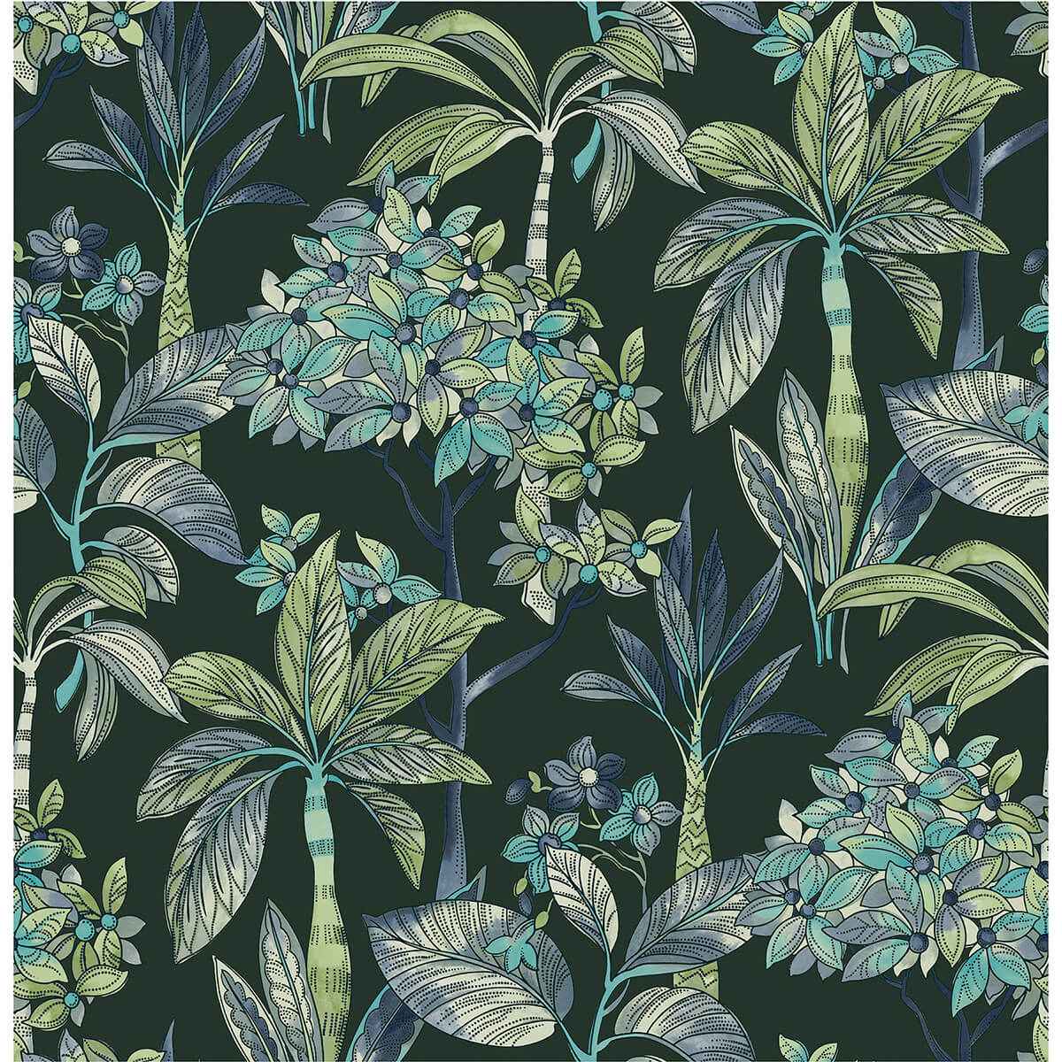 Deep Green Panama Peel and Stick Wallpaper - York Wallcoverings - NUS4316