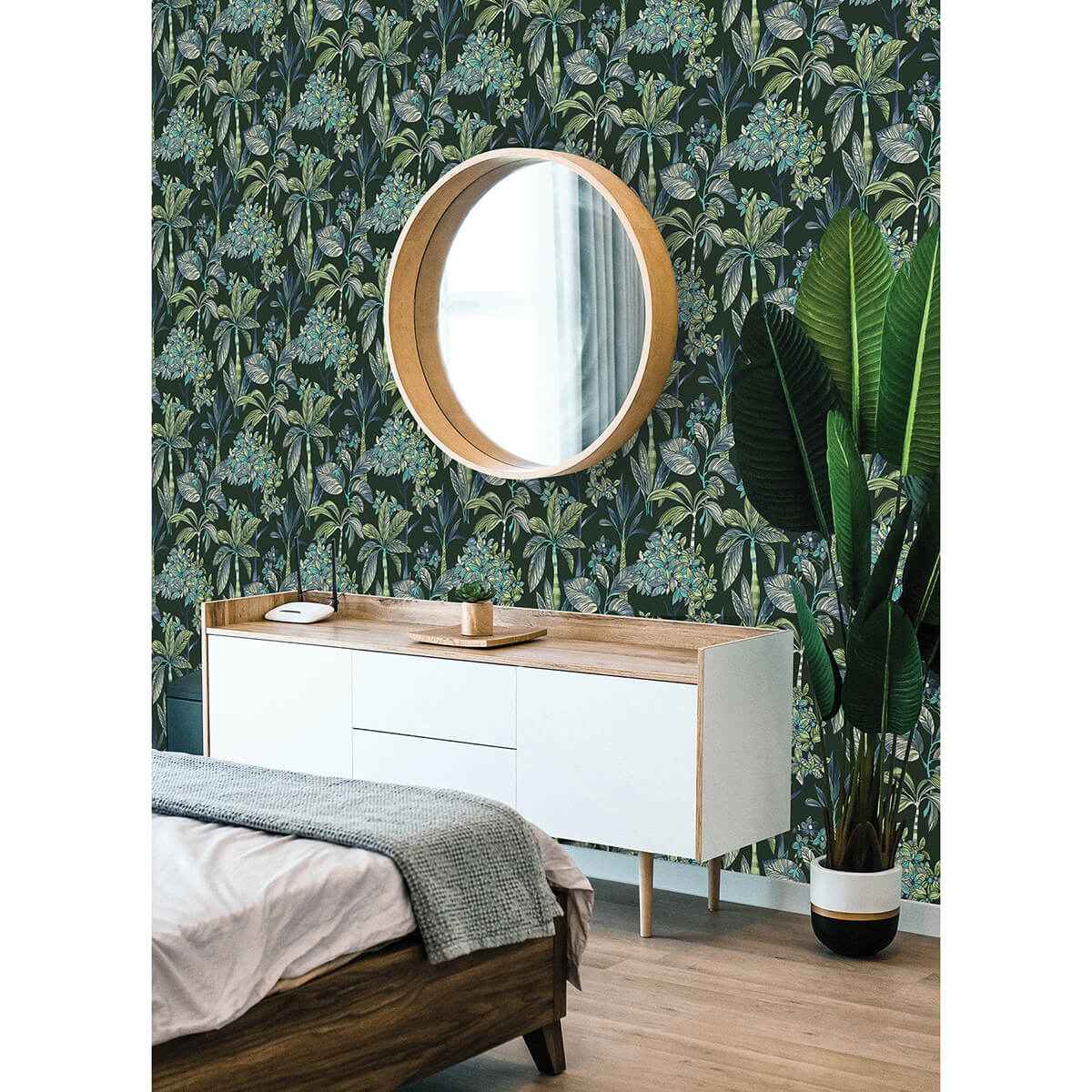 Deep Green Panama Peel and Stick Wallpaper - York Wallcoverings - NUS4316 - York Wallcoverings Wallpaper